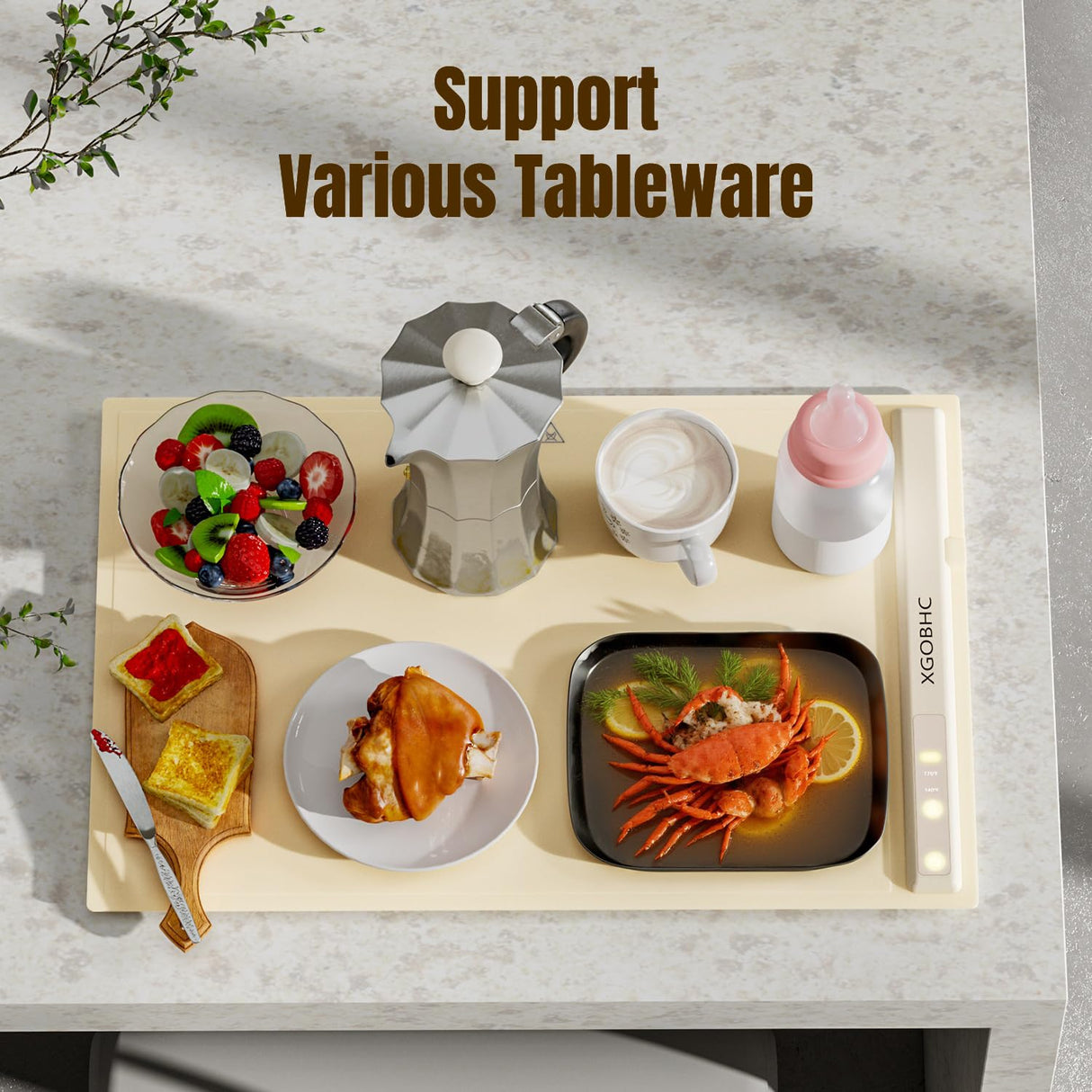 Warming Mat for Food, Food Warming Mat,Electric Warming Tray for Buffets, Fast Heating Silicone Food Warming Mat for for Countertop Parties Home Travel Gatherings Blue, Beige