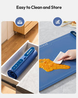 Gaiatop Food Warming Mat, Fast-Heating Silicone Electric Warming Tray with Heat Insulating Pad, 7-Level Temp 8h Timer Food Warmer Mat, Portable Heating Mat for Countertop Gatherings Party Home, Blue