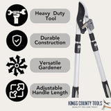 Kings County Tools Tree Trimmer Loppers with 26" - 40" Long Handles