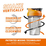 HELIMIX 1.5 Vortex Blender Shaker Bottle Holds Upto 20oz | No Blending Ball or Whisk | USA Made | Portable Pre Workout Whey Protein Drink Shaker Cup | Mixes Cocktails Smoothies Shakes | Top Rack Safe