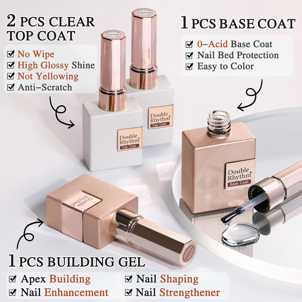 Double Rhythm 28Pcs 0.5Oz Gel Nail Polish Set Same Color Same Bottle Soak Off Gel Polish Kit Nail Art Manicure Salon DIY at Home for Women (Burgundy Green Collection-T24-1)