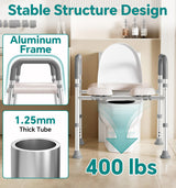 Soundfuse Toilet Seat Risers for Seniors, FSA HSA Eligible Raised Toilet Seat with Handles, Adjustable Height & Width, Cozy Padded 400lb Elevated Toilet Seat, Fit Any Toilet