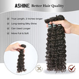 ASHINE Human Hair Bundles Deep Wave Unprocessed Cambodian Raw Hair 16 18 20 Inch, Flip Over Quick Weave Wet and Wave Bundles for Women Natural Black