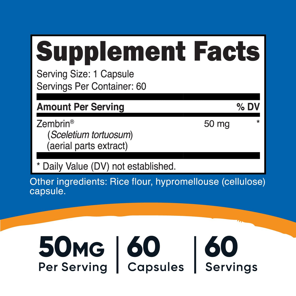 Nutricost Zembrin (Sceletium Tortuosum) 60 Capsules (50mg Each) - Vegetarian Capsules, Non-GMO, Gluten Free