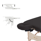 EARTHLITE Portable Massage Table HARMONY DX – Foldable Physiotherapy/Treatment/Stretching , Eco-Friendly Design, Hard Maple, Superior Comfort incl. Face Cradle & Carry Case (30" x 73") Black
