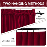 StangH Theater Red Velvet Curtains Christmas Curtains Super Soft Thermal Insulated Window Drapes 84 inches for Living Room Holiday Decorative for Master Bedroom, W52 x L84, 2 Panels