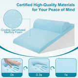 Domusensus Bed Wedge Pillow for Sleeping, 3Pcs Adjustable 9&12 Inch Fold Wedge Pillow for Sleeping,Back Pain Relief,Knee Support,Cooling Memory Foam Pillows for Acid Reflux,Snoring,Dark Grey