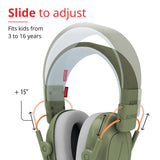 Alpine Muffy Kids - Hearing Protection - CE & ANSI Certified - Adjustable for Ages 3-16 years - Noise Cancelling Headphones - 25dB Sound Reduction Ideal for Protection and Concentration Aid – Green