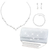 Aixiao Clutch Purse Jewelry Set Wedding Prom Evening Handbag Accessories