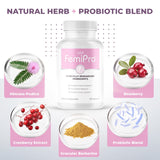 Femipro Bladder Control Supplements for Women & Men, Natural Herb & Probiotic Blend, Supports Urinary Tract Health & Microbiome Balance | Made in USA Non-GMO, 30 Capsules, 1 Month Supply