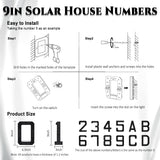 ISUNMEA 9 Inch Solar Lighted House Numbers for Outside, Light Up Waterproof LED Address Numbers Signs for Houses, Large Personalized Illuminated Exterior Modern House Numbers Light (A-Black, 9IN)