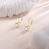 1.0ct Moissanite Gold Dangle Earrings for Women Drop Leverback Earrings