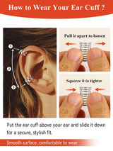 FaithHeart Sterling Silver Ear Cuff Earrings for Women Non Piercing