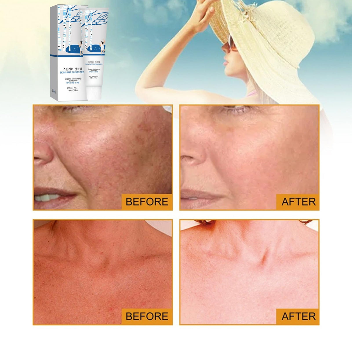 Relief Sun Sunscreen SPF 50+ PA++++ - Birch Juice Moisturizing Sun Cream - Sunscreen for Face No White Cast - Hydrating, Skin Care for All Type