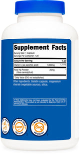 Nutricost Vitamin C with Rose Hips 1025mg, 120 Capsules - Vitamin C 1000mg, Rose Hips 25mg, Premium, Non-GMO, Gluten Free Supplement (Pack of 2)
