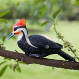 Simulated woodpecker sculpture outdoor resin bird statue, hanging tropical bird, Black-bellied Woodpecker sculpture perfect courtyard decoration, outdoor, courtyard, tree trunk,Large size: 11 inches