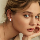 Drperfect Clip on Earrings Women Gold Dangle Pearl Bow Flower Butterfly Cubic Zirconia Non Pierced Earrings Clip on Stud No Piercing Earrings Clip