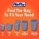 Hefty Ultra Strong 13 Gallon Trash Bags, Tall Kitchen Trash Bags Made with Recovered Materials, Including Coastal Plastic, Drawstring, Resists Leaks and Punctures, Gray, Seaside Breeze Scent, 80 Bags