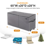 NettyPro Rolling Cushion Storage Bags with Wheel and Handle, Outdoor Patio Large Storage Container for Furniture Pillow Christmas Tree 9 Ft, 65 x 20 x 28 Inch, Grey