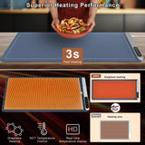 FYY Extra Large Warming Mat for Food - Rapid and Full Surface Heating, 6 Temp Settings, 6H Timer, Rollable Portable Food Warming Mat for Gatherings, Parties, Keep Meal Warm (XX Large Size, Navy)