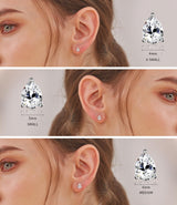 "STUNNING FLAME" 18K White Gold Plated 925 Sterling Silver Cubic Zirconia Pear Cut Stud Earrings | Teardrop CZ Studs for Women（Pear，6）