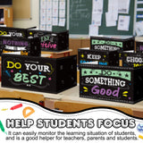 Honoson 24 Pcs Bulk Inspirational Privacy Folders for Students Cardboard Test Privacy Boards Motivational Words Desk Dividers Shield for Classroom School Study Supplies, 6 Styles(Blackboard)