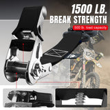 Jack Boss Ratchet Tie Down Straps Set,1500 lbs Break Strength, 1" x 15' Heavy Duty Ratchet Straps with 4X Soft Loops Padded Handles Coated S Hook, Fits for Moving Appliances Motorcycle ATV Truck,Black