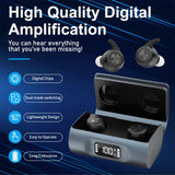 Hearing Aids for Seniors, OTC Hearing Aid Rechargeable with Noise Cancellation Adults, senior Invisible Hearing Amplifier With Portable Charging Case Premium Comfort Designe(Black)