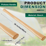 Bucherry 2 Pcs 35 Inches Pickaxe Handles Beech Wood Handles Replacement Tool Set for Heavy Duty Pick Axe, Mattock Heads, for Gardening, Landscaping, Yard and Outdoors Work