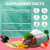 Zeolite Detox for Kids, 200mg Zeolite Liquid Drops with 1000mcg Vitamin B12, 250mg Organic Chlorella, 10 Billion CFU and Prebiotics for Gut Support & Speech, Immune, Bone, Energy, Strawberry, 60ML