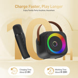 Mini Karaoke Machine,Portable Bluetooth Speaker with 2 Wireless Microphones