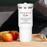 AXIARA Christmas Thank You Gifts for Women - Difference Maker 30 oz Stainless Steel Insulated Tumbler with Lid and Handle - Christmas Birthday Gifts for Teachers Boss Lady Coworkers