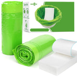 BOOWOO Bedside Commode Liners with Absorbent Pads, 50 Disposable Commode Bags and 50 Pads, Scented Adult Potty Chair Liners, Portable Commode Poop Bags for Commode Chair, Bedpan, Bucket Toilet