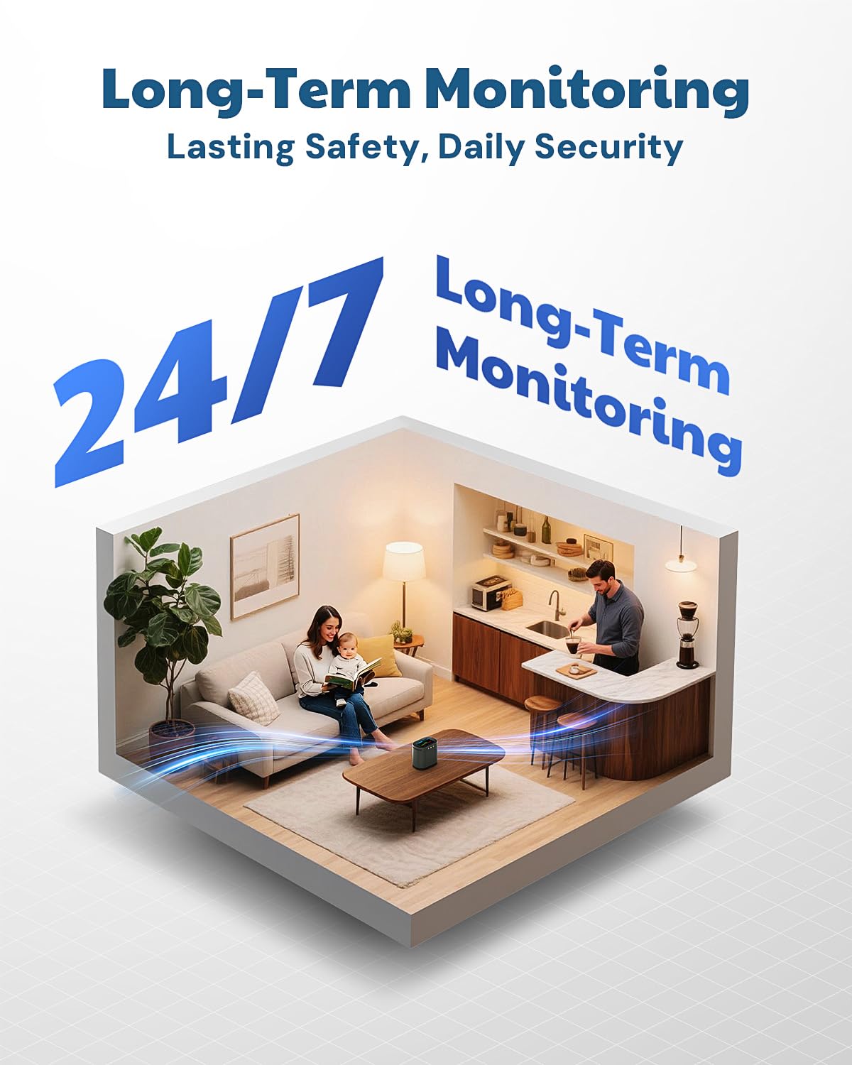 AEGTEST HOUND-3786 Radon Detector for Home, 10-Min Update, 3.5" Large Display, Long-Term Radon Monitoring with Data Charts, PDF Export, Audible & Visual Alarm, pCi/L & Bq/m³ -Black
