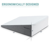 Wedge Pillow with Foam Top for Sleeping,Reading and Rest, 8 Inch Elevated Support Triangle Bed Pillow for Legs and Back Support with Washable Cover