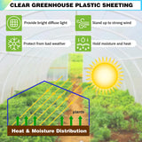 8Ftx10Ft Clear Greenhouse Plastic Covering, 16Mil Thickness Heavy Duty Clear tarp for Chicken coop, Greenhouse Plastic sheeting with Hemmed Edges & preinstalled Grommets.