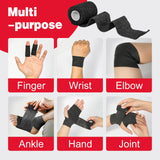 AZEN 40 Pack Self Adhesive Bandage Wrap Black, 2" X 5 Yards Black Athletic Tape, Vet Wrap, Tattoo Grip Tape Wrap，Ankle Tape, Cohesive Bandage Wrap