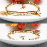 DS Women Christian Charm Bracelet,Cross Scripture Stainless Steel Jewelry