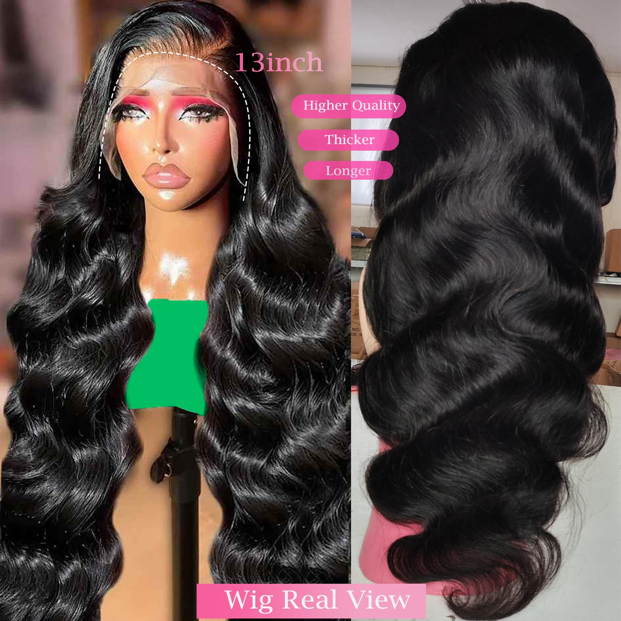 28 Inch 13x6 Body Wave Lace Front Wigs Human Hair 200% Density HD Lace Frontal Wigs Human Hair Glueless Wigs Human Hair Pre Plucked With Baby Hair 100% Virgin Human Hair Lace Front Wigs for Women