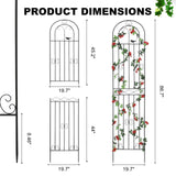 Macteyia 2 Pack 86.7" H x 19.7" W Metal Garden Trellis with Black Coating, Wire Lattice Grid Panel for Climbing Plants Outdoor Roses Vine Cucumbers Vegetables Flower Support (86.7" H, 2 Pack)
