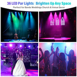 LED Stage Lights 4Pack - Czgor 36W RGB DJ Par Lights With Sound Activated Auto Play by Remote & DMX Control Uplights for Events Wedding Party Club Christmas Party Lighting