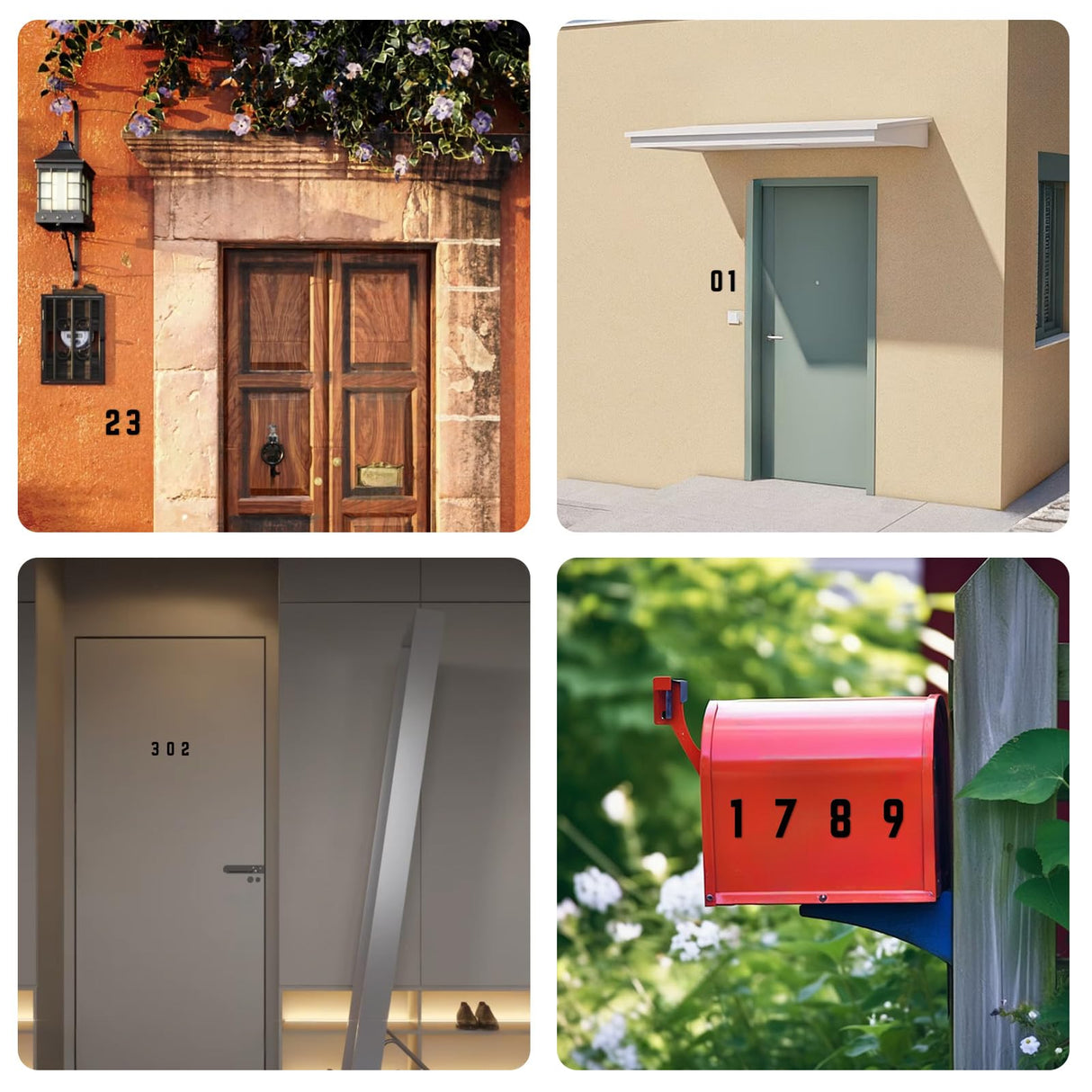 10 Inch 5 PCS Custom Metal House Numbers, Metal Address Numbers, Modern Black House Number for Outside, Outdoor Address Number for Apartment Home Street Office Mailbox