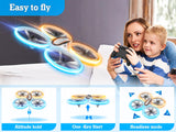 Q9s Drones for Kids,Cool RC Drone with Altitude Hold and Headless Mode,Hobby Quadcopter with Blue&Orange Light,2 Batteries and Remote Control,Birthday and Xmas Gifts Toys for Boys and Girls,Orange