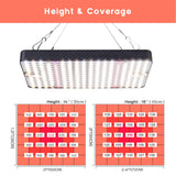 Ohtoad Grow Lights (1 Pack), Hanging Grow Lights for Indoor Plants, 200W UV-IR Full Spectrum Led Grow Light for Seedling Veg and Bloom