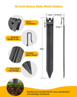 Landscape Edging Metal Stakes, 10 Inch Heavy Duty Garden Stakes (10 Pcs)