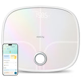 Etekcity Smart Rechargeable Scale for Body Weight, BMI, Fat, Muscle Mass, FSA HSA Eligible, Digital Bathroom Scale with 13 Metrics, Secret Mode, Bluetooth Connect to Free Apps, Rainbow White