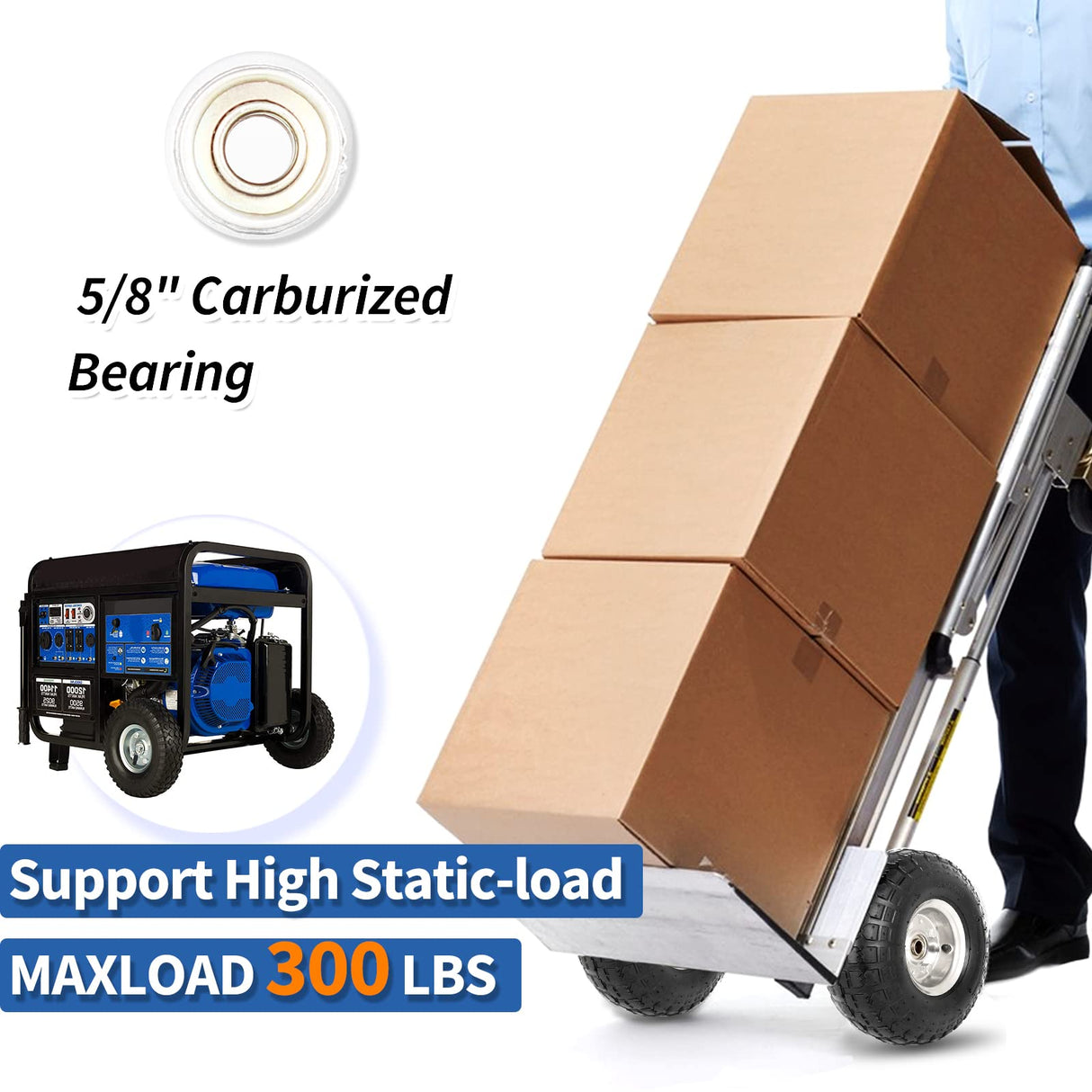 GICOOL 4.10/3.50-4" Tire and Wheel, 10" Pneumatic Tire, 4 Pack, with 2 1/4" Offset Hub, 5/8" Axle Bore Hole, Sealed Bearings for Hand Truck Trolley Dolly Garden Wagon Cart Wheel Replacement
