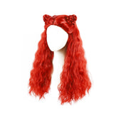 RUXINRUA 4-13 Years Rise of Red Girls Cosplay Costume Sets, Role Playing Outfits Halloween Theme Birthday Christmas Carnival Party Events School Plays Dress Up with Wig (7-8 years)