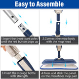 Wet Spray Mop for Floor Cleaning with 14 oz Bottle & 3 Microfiber Pads