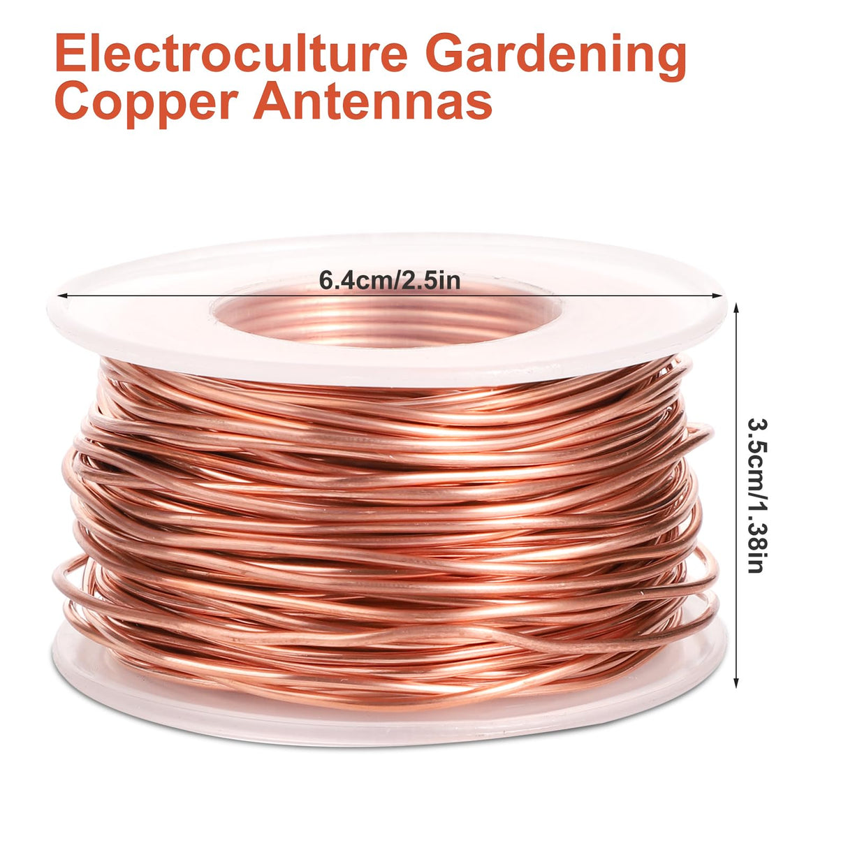 Electroculture Gardening Antenna, 65 Feet Pure Copper Wire Electroculture Garden Stake Copper Rod Coil Bare 16 Gauge 99.9% Soft for Growing Plants and Vegetables